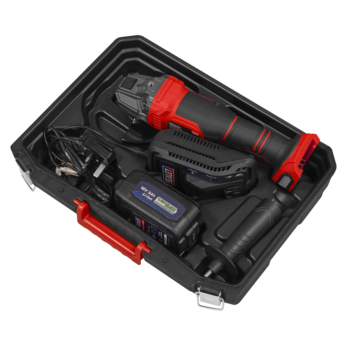 Sealey CP401LI 115mm Cordless Angle Grinder 18V 3Ah - Red - additional view 7