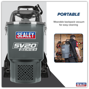 Sealey CP40VBV SV20 Series Backpack Vacuum Cleaner 40V - Body Only - additional view 19