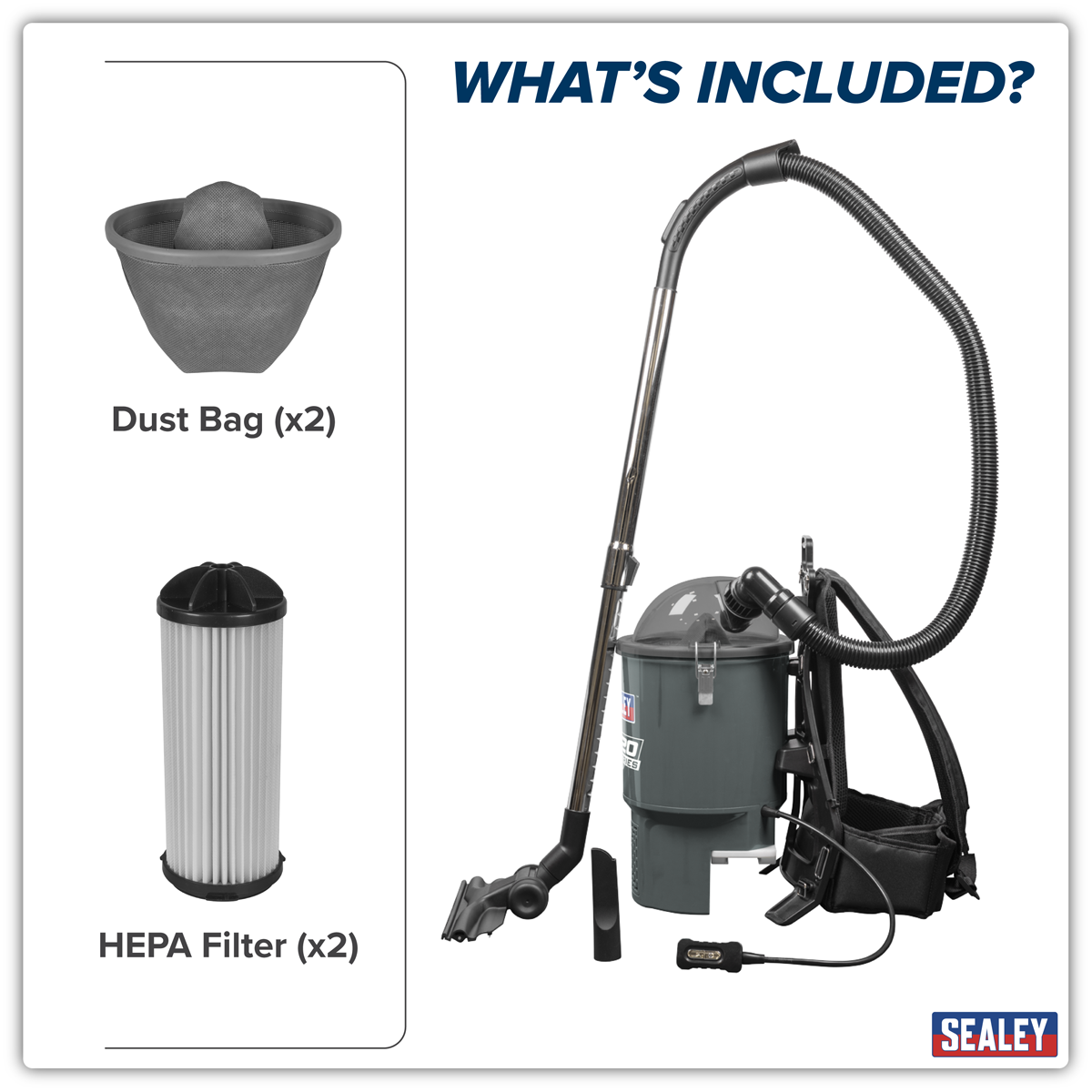 Sealey CP40VBV SV20 Series Backpack Vacuum Cleaner 40V - Body Only - additional view 3