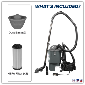 Sealey CP40VBV SV20 Series Backpack Vacuum Cleaner 40V - Body Only - additional view 3