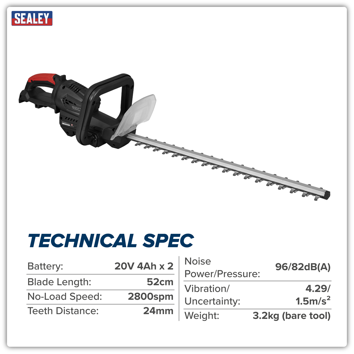 Sealey CP40VHTKIT Hedge Trimmer Kit 40V 4Ah SV20 Series 52cm - additional view 13