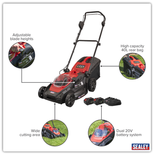 Sealey CP40VLMKIT Cordless Lawn Mower Kit 40V 4Ah SV20 Series 40cm - additional view 15