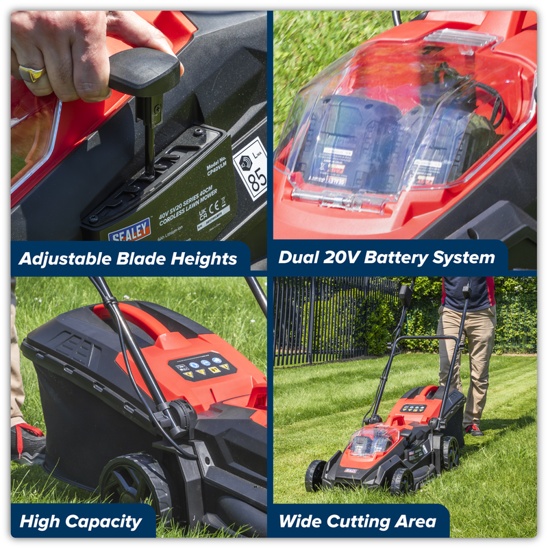 Sealey CP40VLMKIT Cordless Lawn Mower Kit 40V 4Ah SV20 Series 40cm - additional view 17