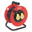Sealey CR12515 25m Heavy-Duty Cable Reel with Thermal Trip 2 x 110V