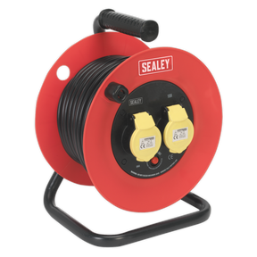Sealey CR12515 25m Heavy-Duty Cable Reel with Thermal Trip 2 x 110V