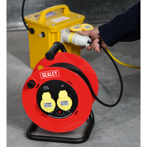 Sealey CR12515 25m Heavy-Duty Cable Reel with Thermal Trip 2 x 110V - additional view 2