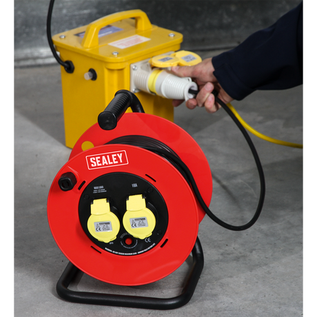 Sealey CR12515 25m Heavy-Duty Cable Reel with Thermal Trip 2 x 110V - additional view 2