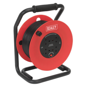 Sealey CR50/1.5 50m Heavy-Duty Cable Reel with Thermal Trip 4 x 230V