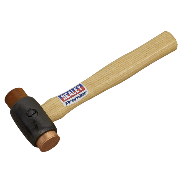 Sealey CRF15 Premier Copper/Rawhide Faced Hammer with Hickory Shaft 1.5lb
