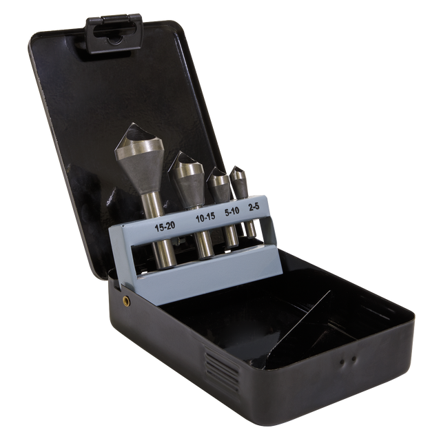 Sealey CSSET4O 90° Slotted Deburring Countersink Drill Bit Set 4pc
