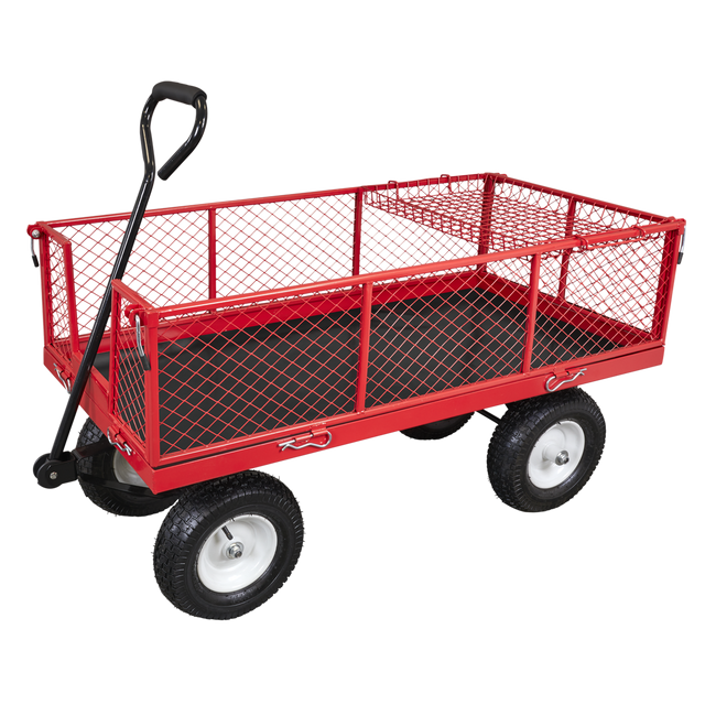 Sealey CST806 Platform Truck with Sides Pneumatic Tyres 350kg Capacity
