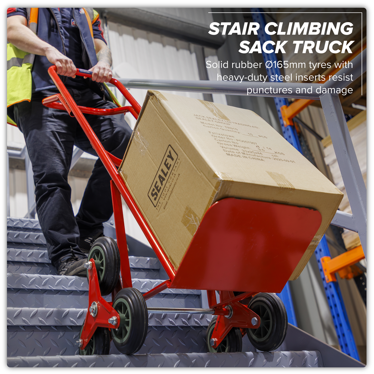 Sealey CST985 Stair Climbing Sack Truck with Solid Tyres 150kg Capacity - additional view 4