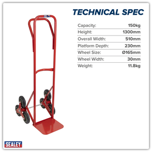 Sealey CST985 Stair Climbing Sack Truck with Solid Tyres 150kg Capacity - additional view 5