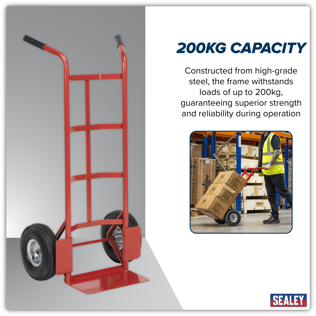 Sealey CST986 Sack Truck with Pneumatic Tyres 200kg Capacity - additional view 8