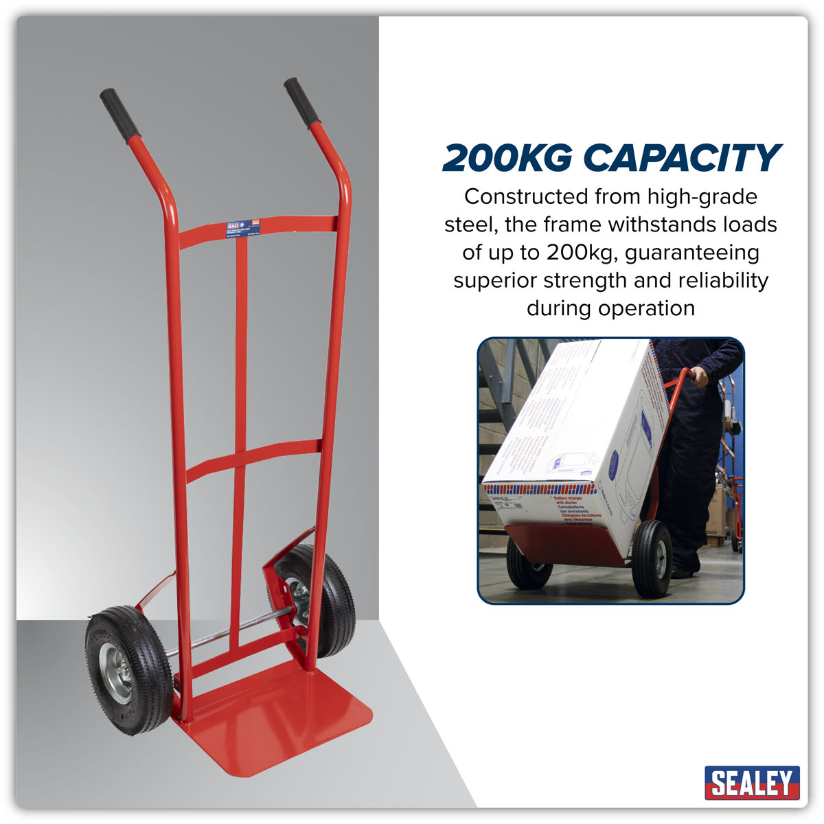 Sealey CST987 Sack Truck with Pneumatic Tyres 200kg Capacity - additional view 11