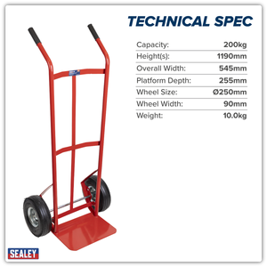 Sealey CST987 Sack Truck with Pneumatic Tyres 200kg Capacity - additional view 13