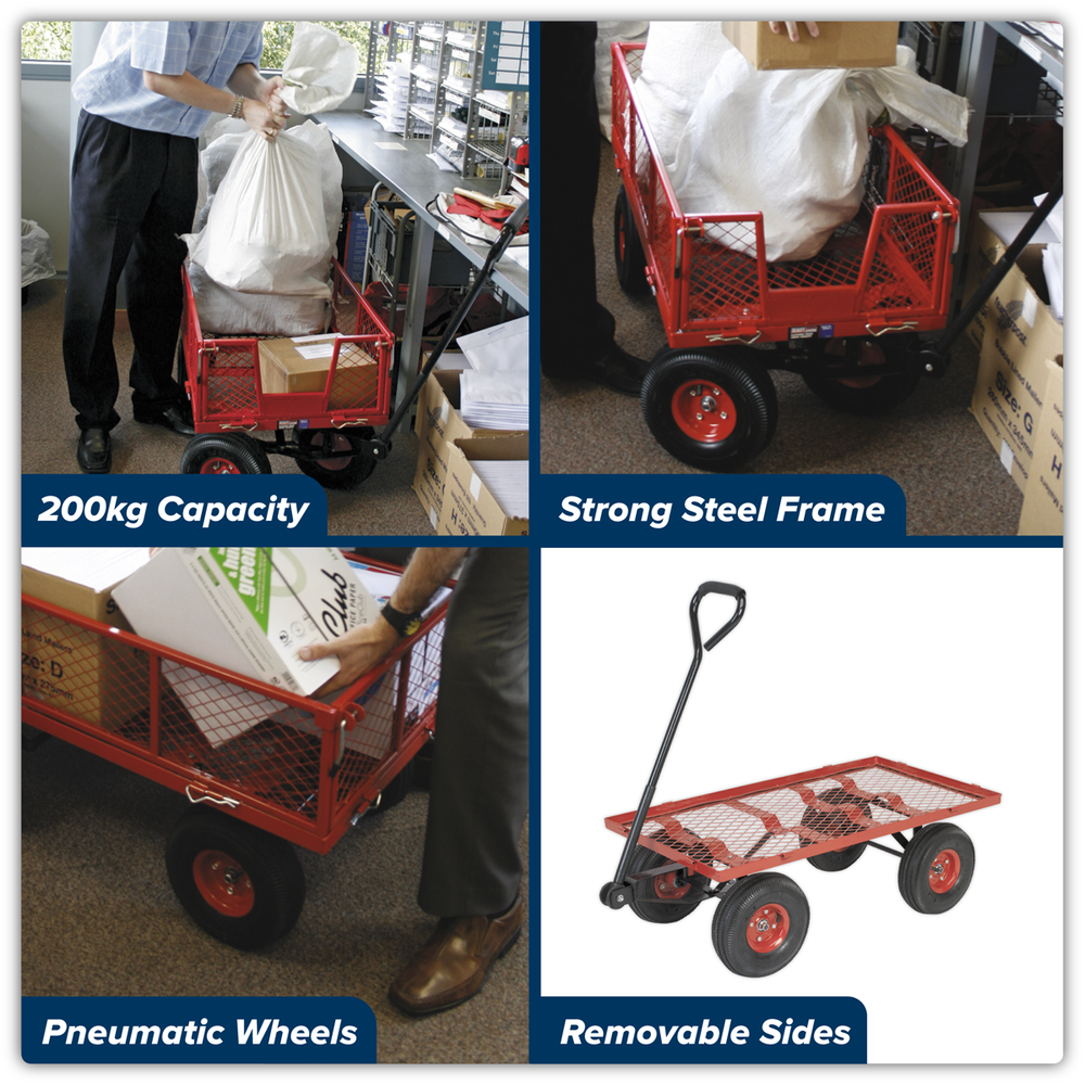 Sealey CST997 Platform Truck with Removable Sides & Pneumatic Tyres 200kg Capacity - additional view 7