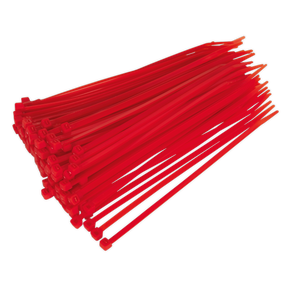 Sealey CT20048P100R Cable Tie 200 x 4.4mm, Red - Pack of 100