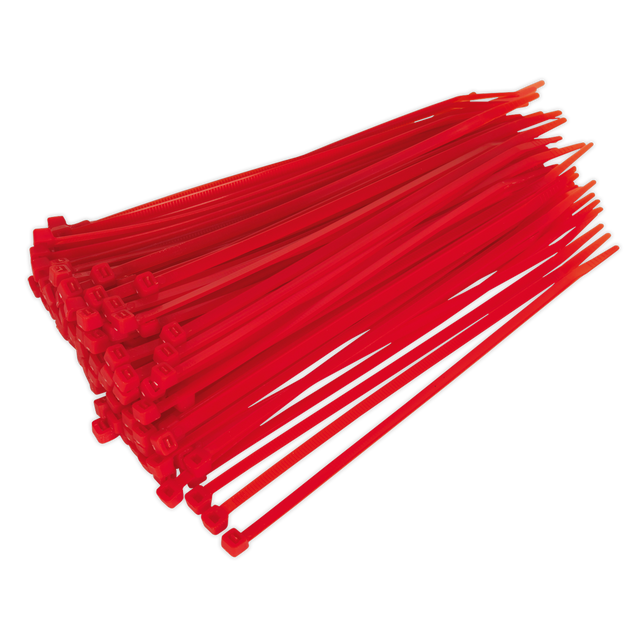 Sealey CT20048P100R Cable Tie 200 x 4.4mm, Red - Pack of 100