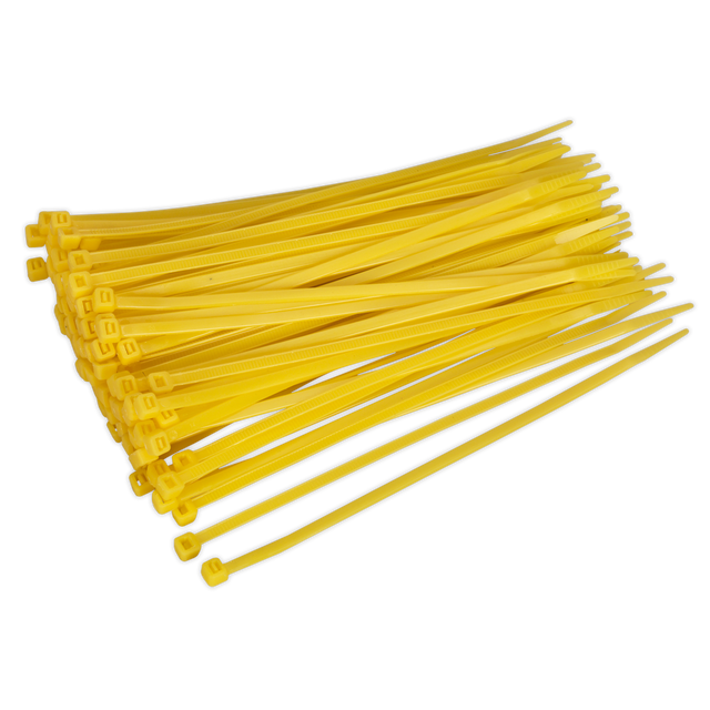 Sealey CT20048P100Y Cable Tie 200 x 4.4mm, Yellow - Pack of 100