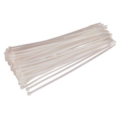 Sealey CT30048P100W Cable Tie 300 x 4.8mm, White - Pack of 100