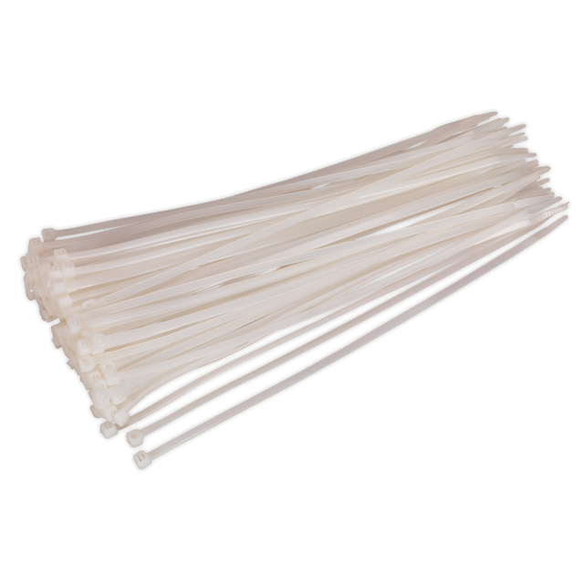 Sealey CT30048P100W Cable Tie 300 x 4.8mm, White - Pack of 100