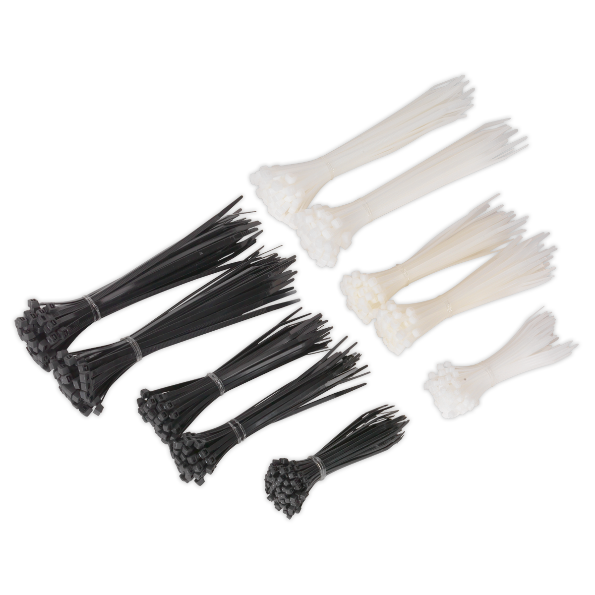 Sealey CT600BW Cable Tie Assortment, Black/White - Pack of 600
