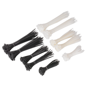 Sealey CT600BW Cable Tie Assortment, Black/White - Pack of 600