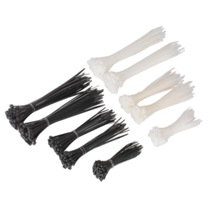Sealey CT600BW Cable Tie Assortment, Black/White - Pack of 600