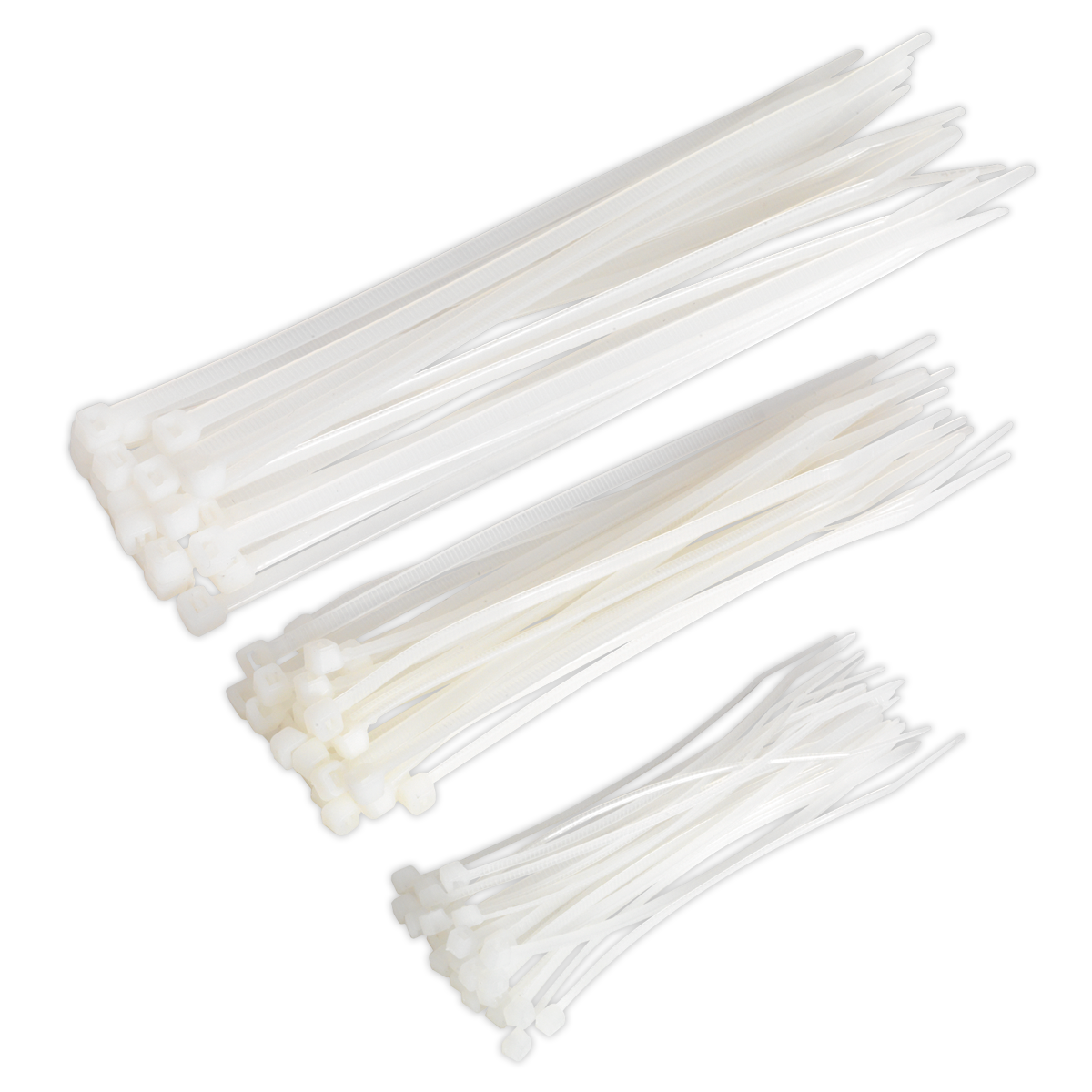 Sealey CT75W Cable Tie Assortment, White - Pack of 75