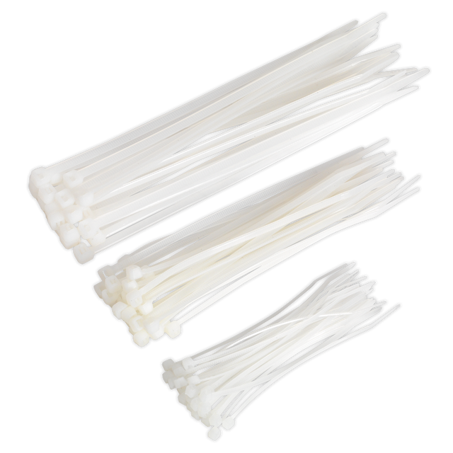 Sealey CT75W Cable Tie Assortment, White - Pack of 75