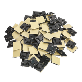 Sealey CTM2525B Self-Adhesive Cable Tie Mount 25 x 25mm, Black - Pack of 100