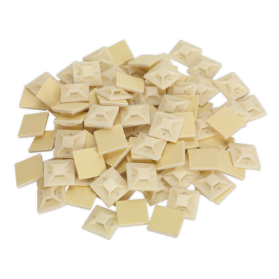 Sealey CTM2525W Self-Adhesive Cable Tie Mount 25 x 25mm, White - Pack of 100