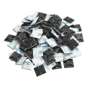 Sealey CTM3030B Self-Adhesive Cable Tie Mount 30 x 30mm, Black - Pack of 100 CTM3030B