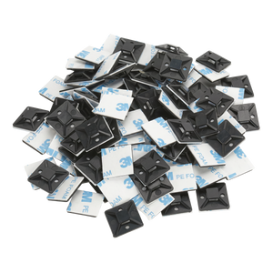 Sealey CTM3030B Self-Adhesive Cable Tie Mount 30 x 30mm, Black - Pack of 100 CTM3030B
