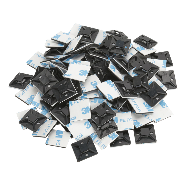 Sealey CTM3030B Self-Adhesive Cable Tie Mount 30 x 30mm, Black - Pack of 100 CTM3030B