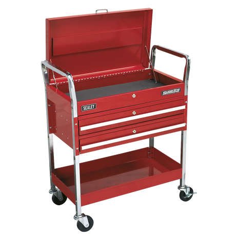 Sealey CX1042D Superline PRO® Heavy-Duty Trolley with Lockable Top & 2 Drawers 2-Level