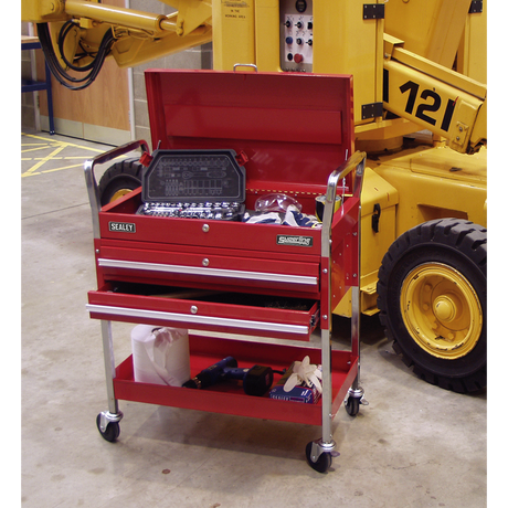 Sealey CX1042D Superline PRO® Heavy-Duty Trolley with Lockable Top & 2 Drawers 2-Level - additional view 2