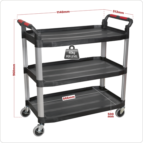 Sealey CX310 Composite Workshop Trolley 3-Level/3 Wall - additional view 2