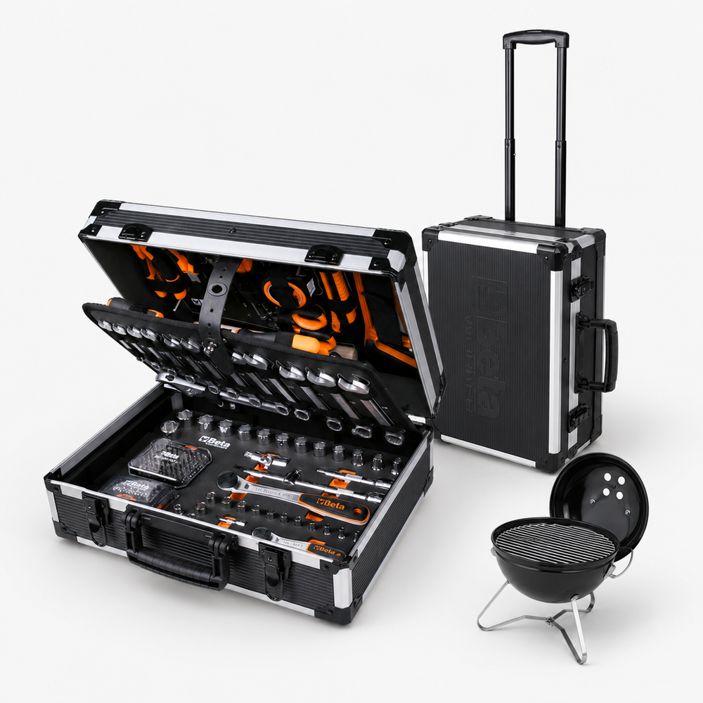 Beta BW 2056T/E Trolley Tool Case with 163 Tools + Free Travel BBQ