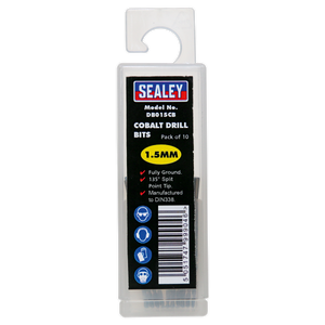 Sealey DB015CB HSS Cobalt Fully Ground Drill Bit 1.5mm - Pack of 10 - additional view 2