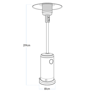 Dellonda DG1 Outdoor Garden Gas Patio Heater 13kW Commercial & Domestic Use, Black - additional view 3