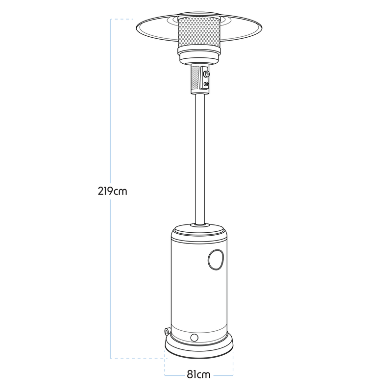 Dellonda DG1 Outdoor Garden Gas Patio Heater 13kW Commercial & Domestic Use, Black - additional view 3