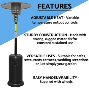 Dellonda DG1 Outdoor Garden Gas Patio Heater 13kW Commercial & Domestic Use, Black - additional view 11