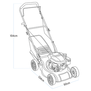 Dellonda DG100 Hand-Propelled Petrol Lawnmower Grass Cutter, 127cc 16"/41cm 4-Stroke - additional view 14