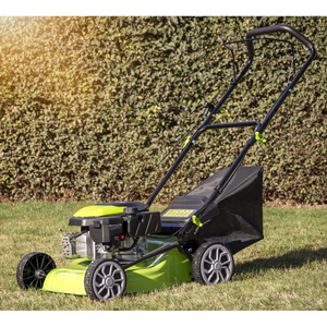 Dellonda DG100 Hand-Propelled Petrol Lawnmower Grass Cutter, 127cc 16"/41cm 4-Stroke - additional view 4