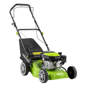 Dellonda DG100 Hand-Propelled Petrol Lawnmower Grass Cutter, 127cc 16"/41cm 4-Stroke
