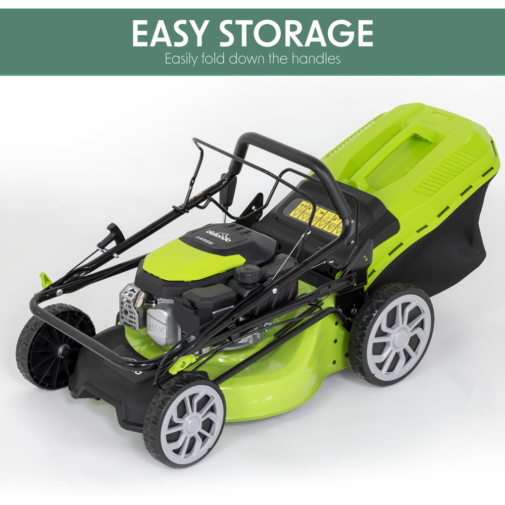 Dellonda DG101 Self-Propelled Petrol Lawnmower Grass Cutter with Height Adjustment & Grass Bag 144cc - additional view 12