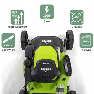 Dellonda DG101 Self-Propelled Petrol Lawnmower Grass Cutter with Height Adjustment & Grass Bag 144cc - additional view 13
