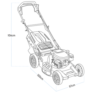 Dellonda DG102 Self-Propelled Petrol Lawnmower Grass Cutter with Height Adjustment & Grass Bag 170cc - additional view 14